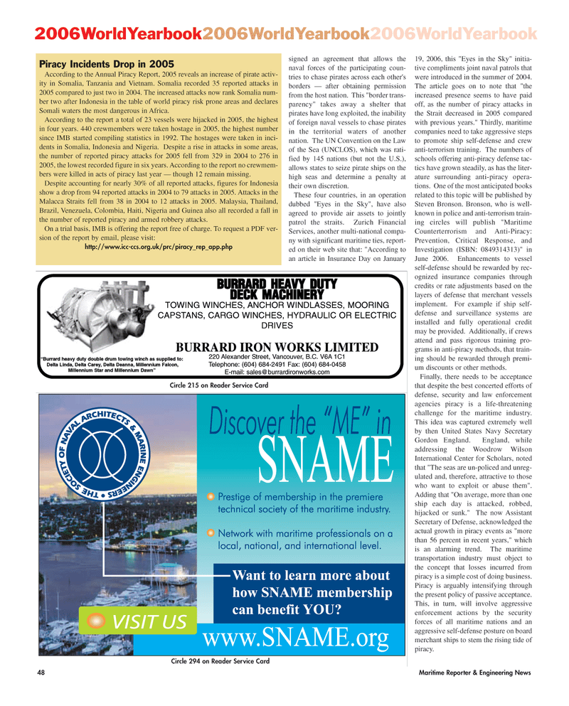 Maritime Reporter Magazine, page 48,  Jun 2006