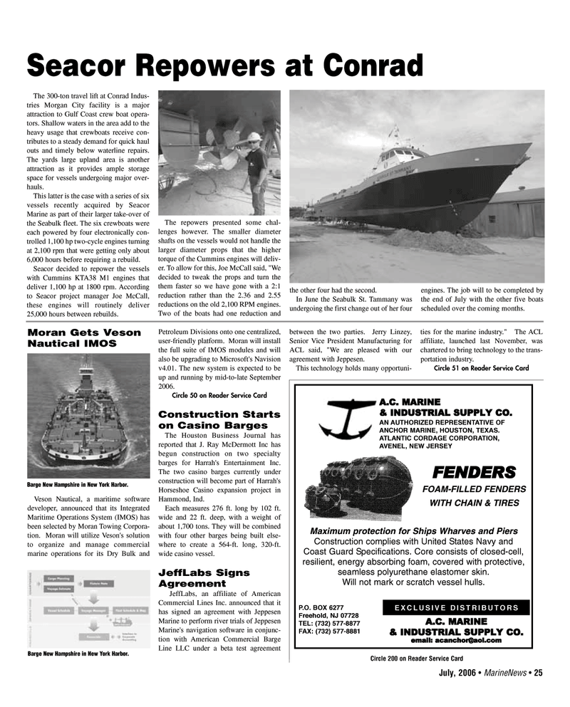 Maritime Reporter Magazine, page 25,  Jul 2006