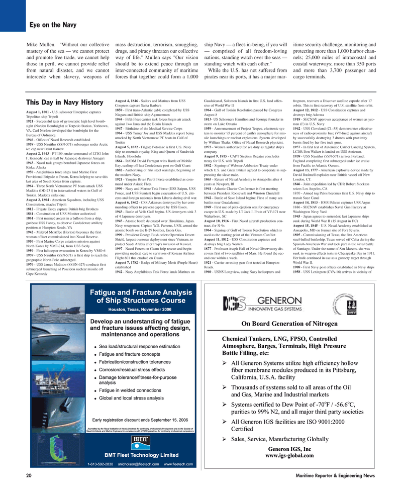 Maritime Reporter Magazine, page 20,  Aug 2006