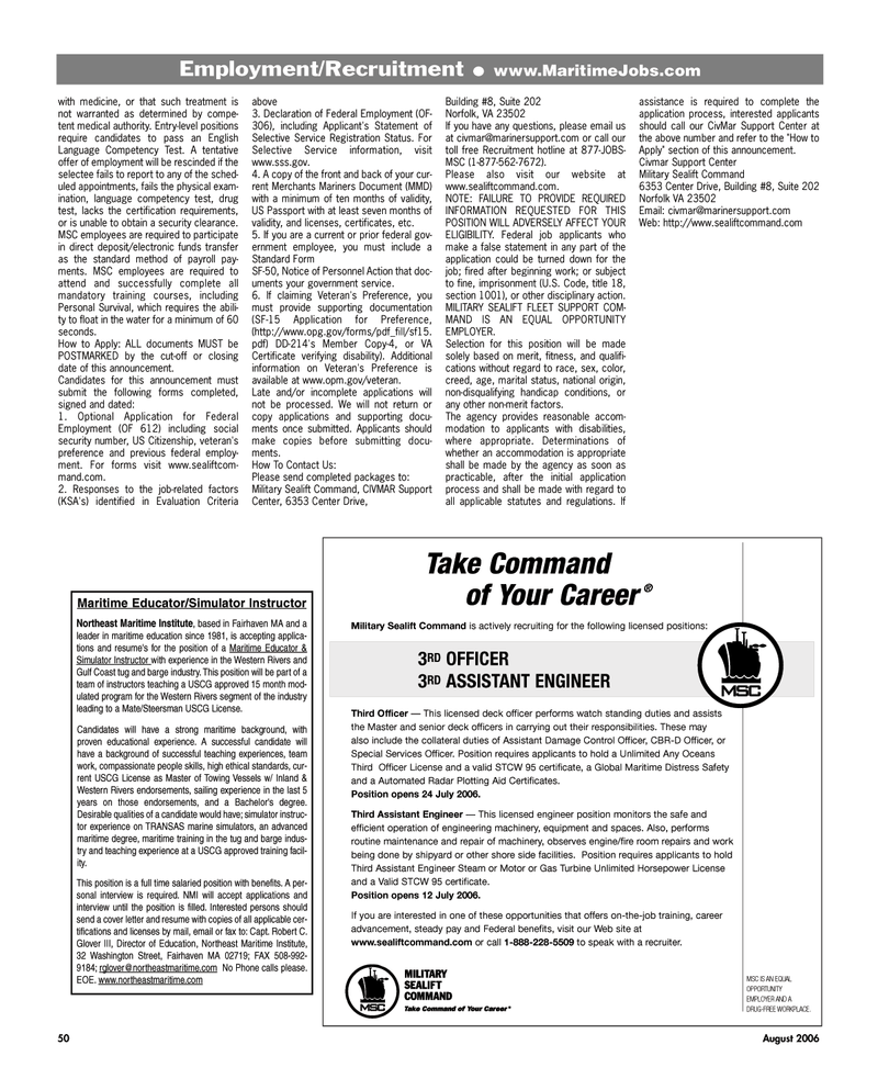 Maritime Reporter Magazine, page 50,  Aug 2006