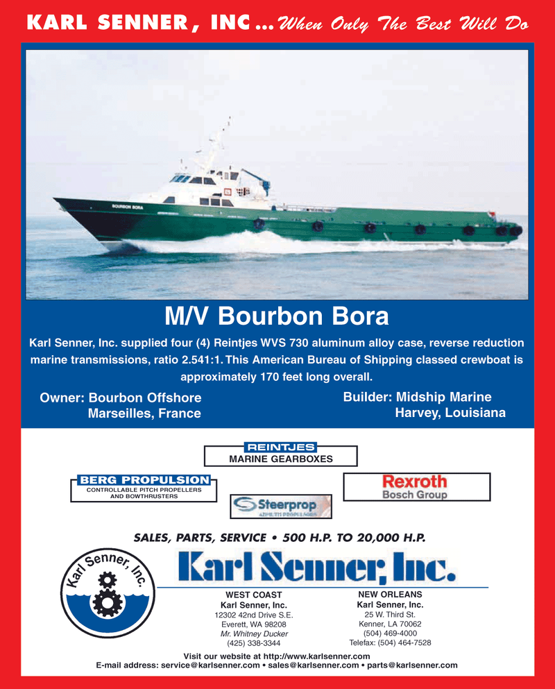 Maritime Reporter Magazine, page 4th Cover,  Aug 2006
