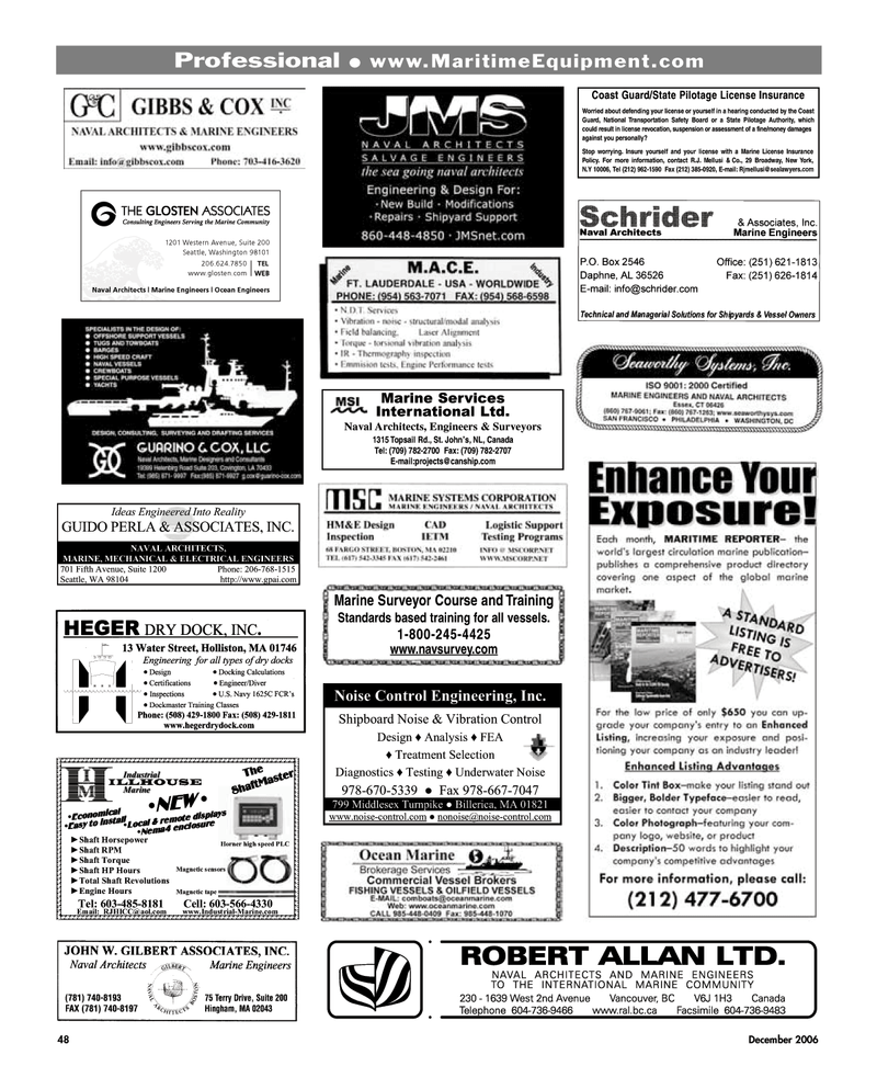 Maritime Reporter Magazine, page 48,  Dec 2, 2006