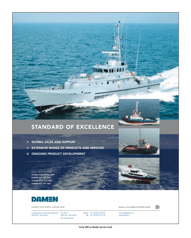 Maritime Reporter Magazine, page 2nd Cover,  Jan 2010