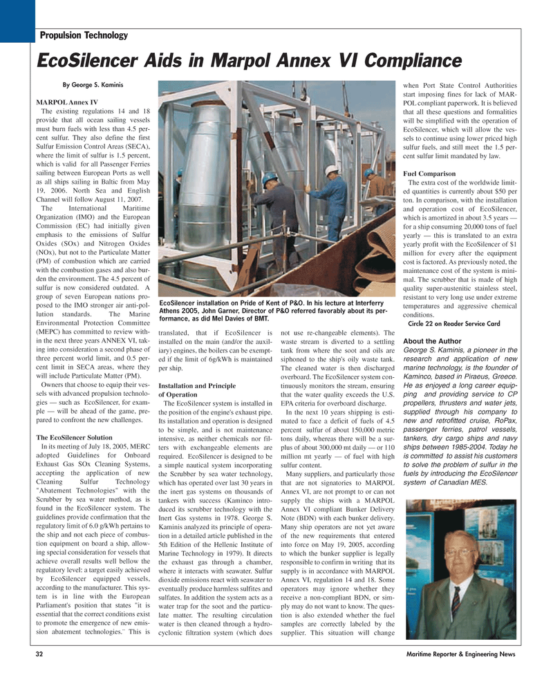 Maritime Reporter Magazine, page 32,  Jan 2010