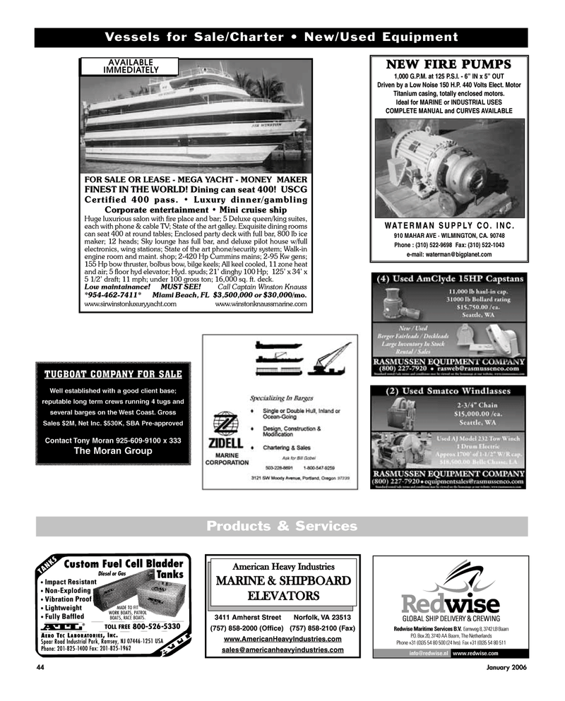 Maritime Reporter Magazine, page 44,  Jan 2010