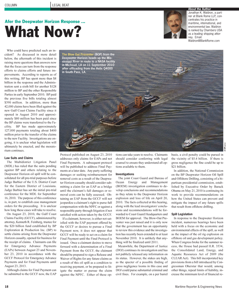 Maritime Reporter Magazine, page 18,  Feb 2, 2010