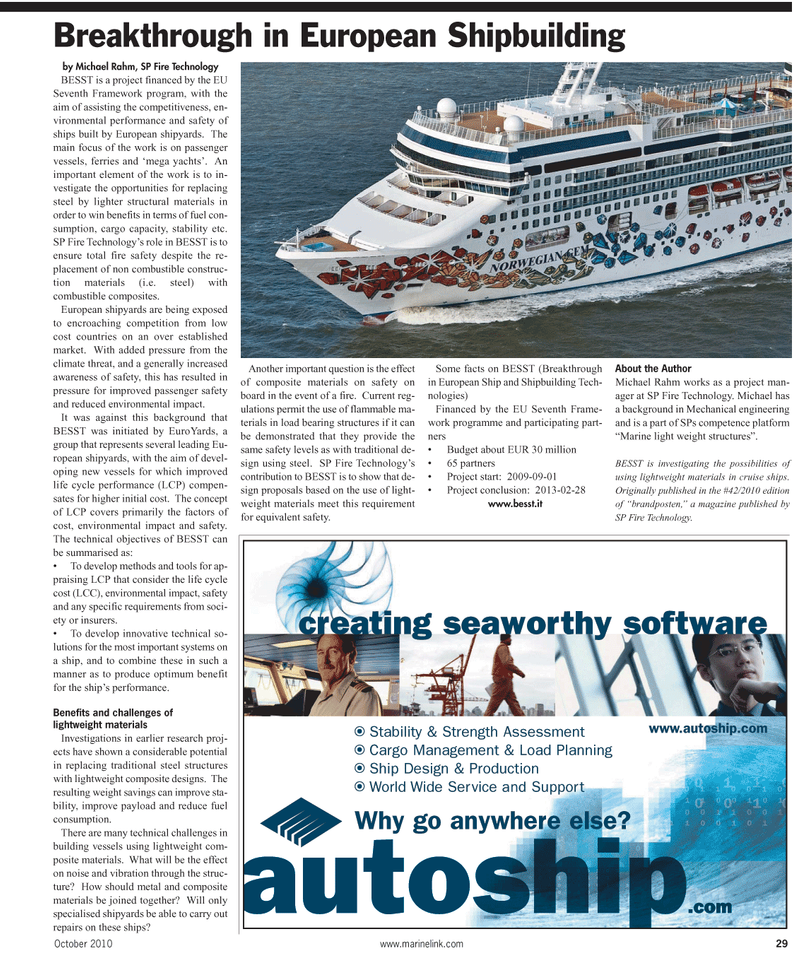 Maritime Reporter Magazine, page 29,  Feb 2, 2010