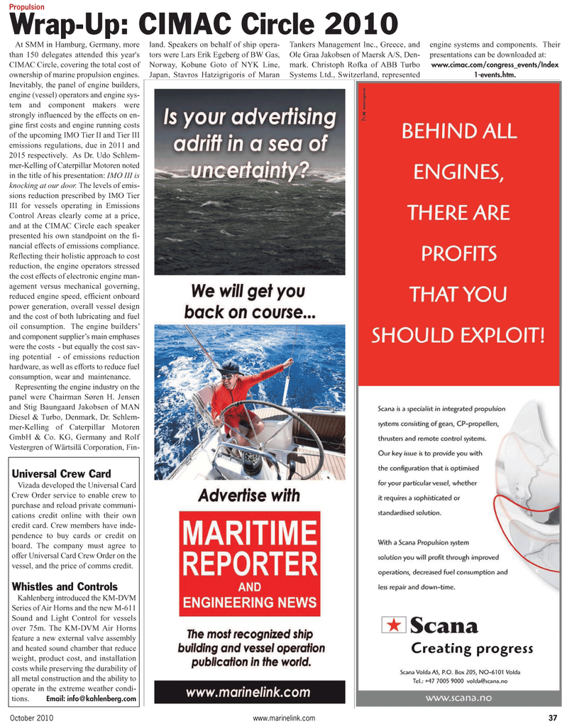 Maritime Reporter Magazine, page 37,  Feb 2, 2010