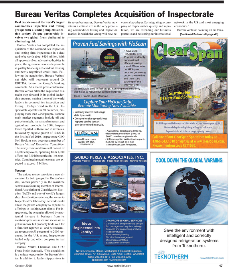 Maritime Reporter Magazine, page 47,  Feb 2, 2010