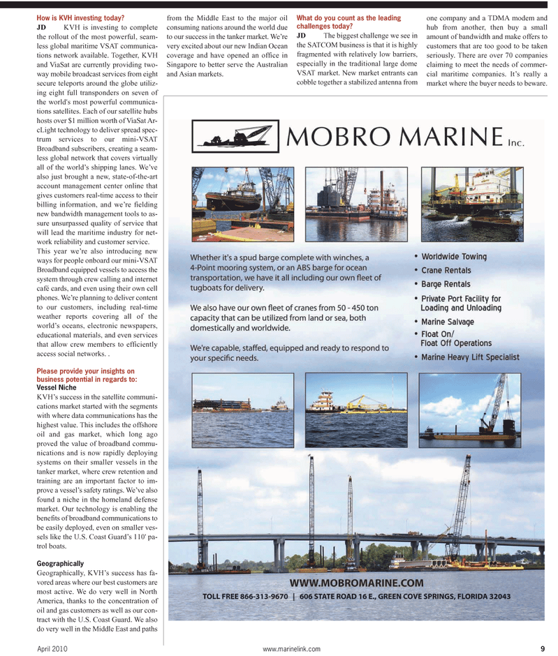 Maritime Reporter Magazine, page 9,  Apr 2, 2010