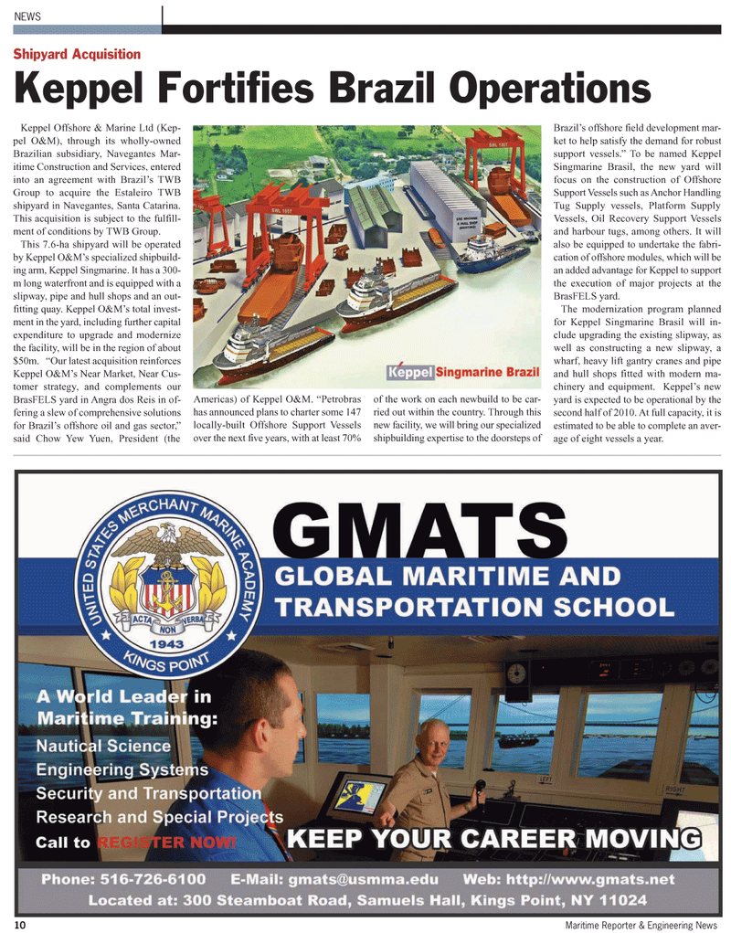 Maritime Reporter Magazine, page 10,  May 2, 2010
