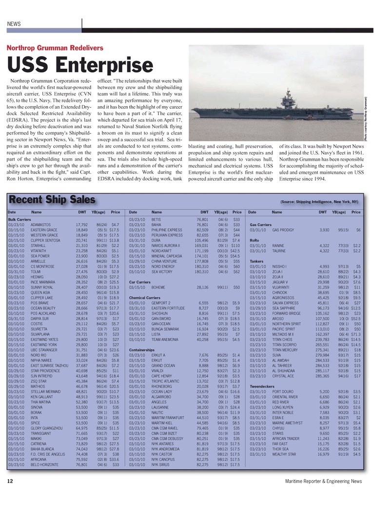Maritime Reporter Magazine, page 12,  May 2, 2010