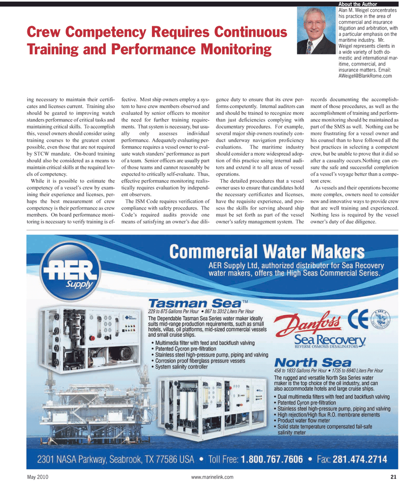 Maritime Reporter Magazine, page 21,  May 2, 2010