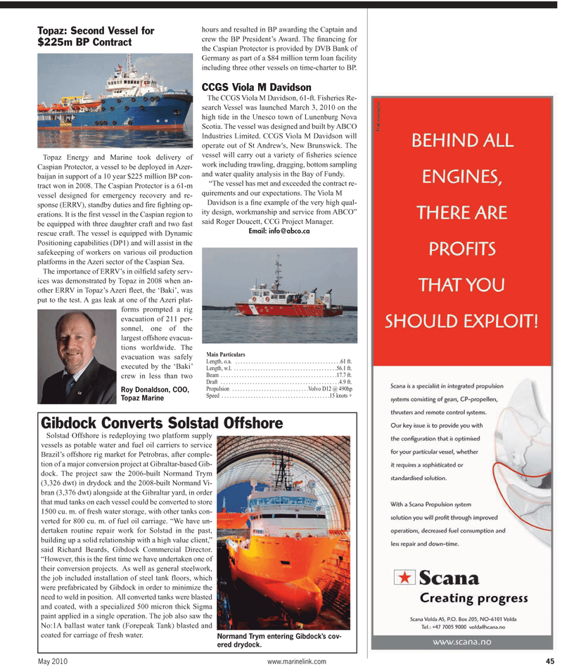 Maritime Reporter Magazine, page 45,  May 2, 2010