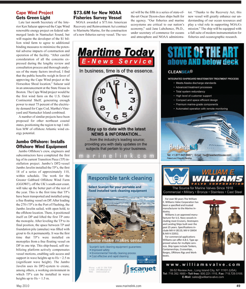 Maritime Reporter Magazine, page 49,  May 2, 2010