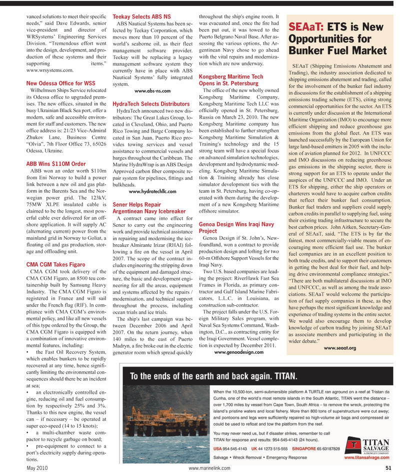 Maritime Reporter Magazine, page 51,  May 2, 2010