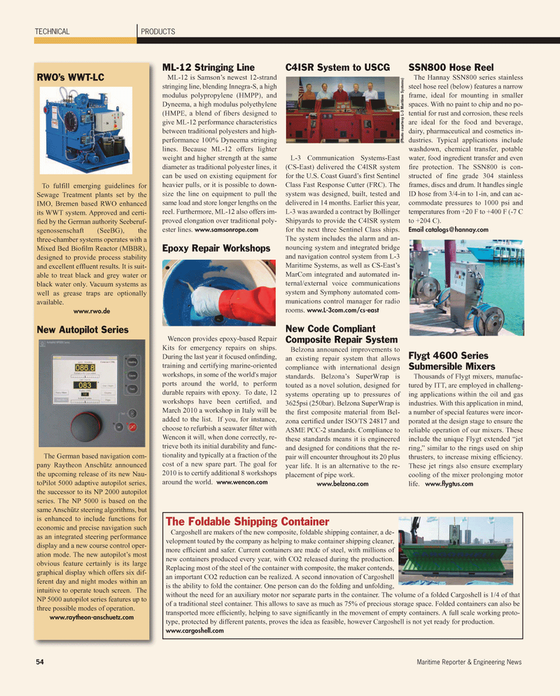 Maritime Reporter Magazine, page 54,  May 2, 2010