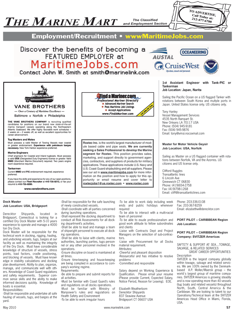 Maritime Reporter Magazine, page 57,  May 2, 2010