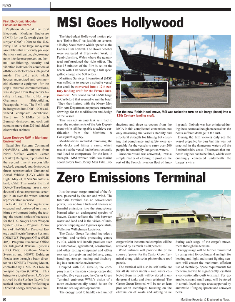 Maritime Reporter Magazine, page 10,  Jun 2, 2010