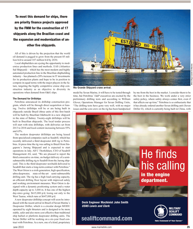 Maritime Reporter Magazine, page 35,  Jun 2, 2010
