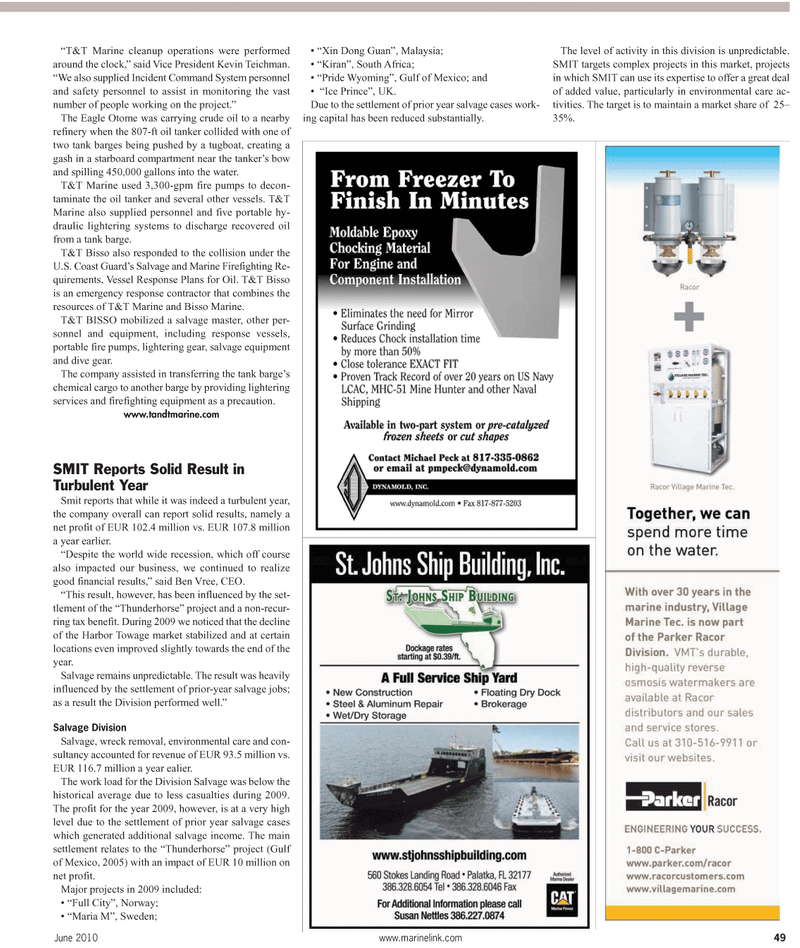 Maritime Reporter Magazine, page 49,  Jun 2, 2010