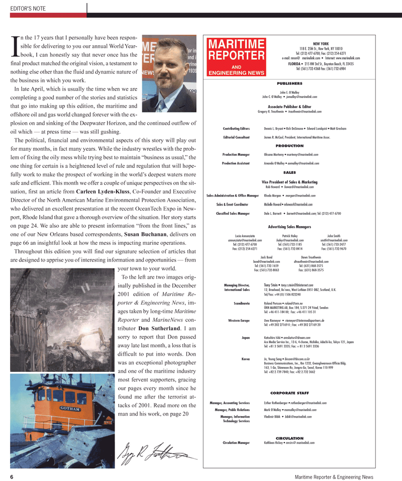 Maritime Reporter Magazine, page 6,  Jun 2, 2010