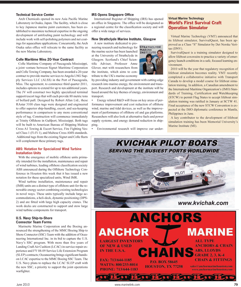 Maritime Reporter Magazine, page 79,  Jun 2, 2010