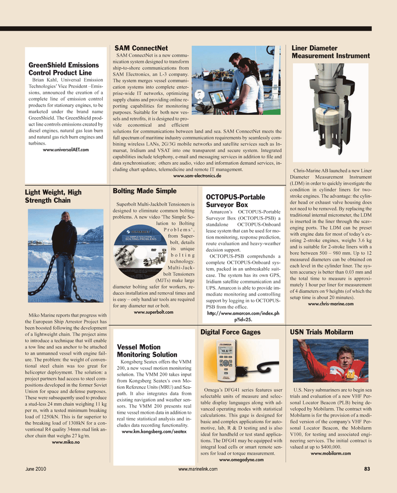 Maritime Reporter Magazine, page 83,  Jun 2, 2010