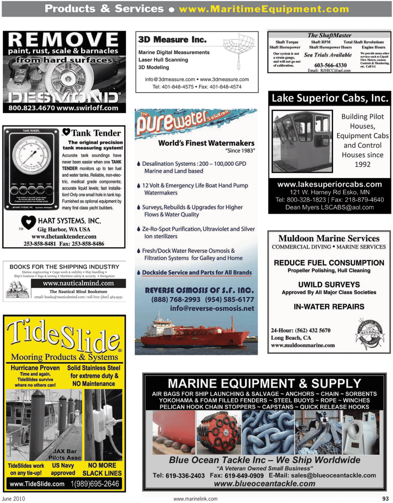 Maritime Reporter Magazine, page 93,  Jun 2, 2010