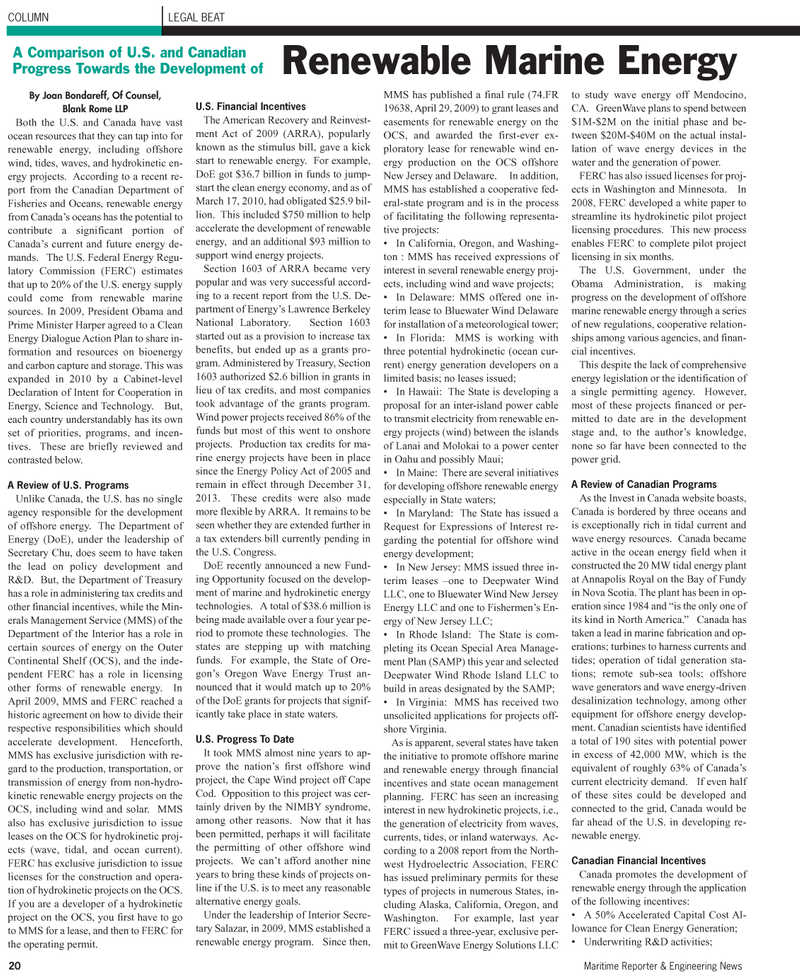 Maritime Reporter Magazine, page 20,  Jul 2010