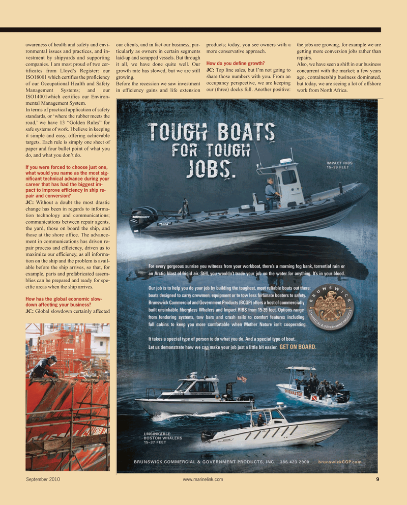 Maritime Reporter Magazine, page 9,  Sep 2010