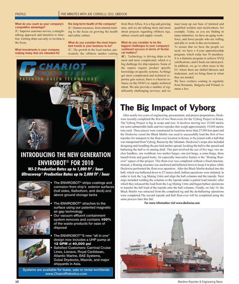 Maritime Reporter Magazine, page 10,  Sep 2010
