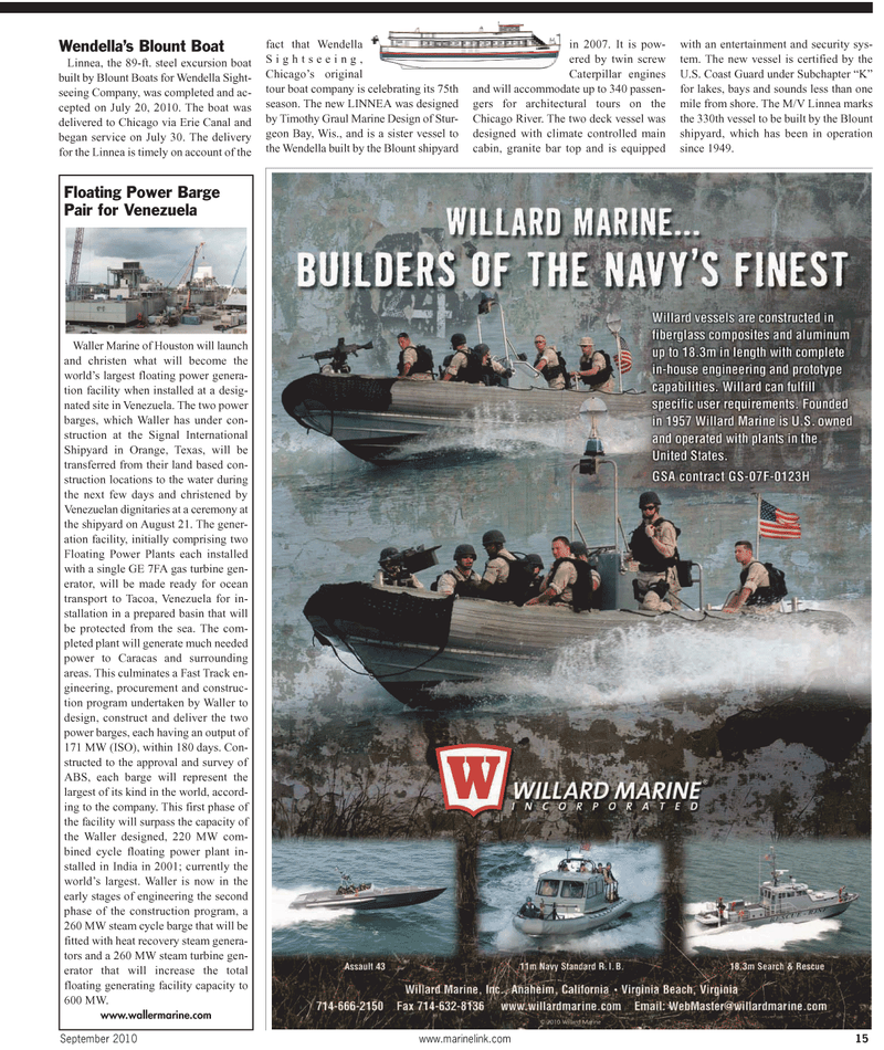 Maritime Reporter Magazine, page 15,  Sep 2010