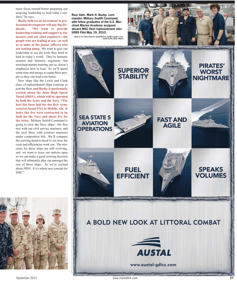 Maritime Reporter Magazine, page 27,  Sep 2010