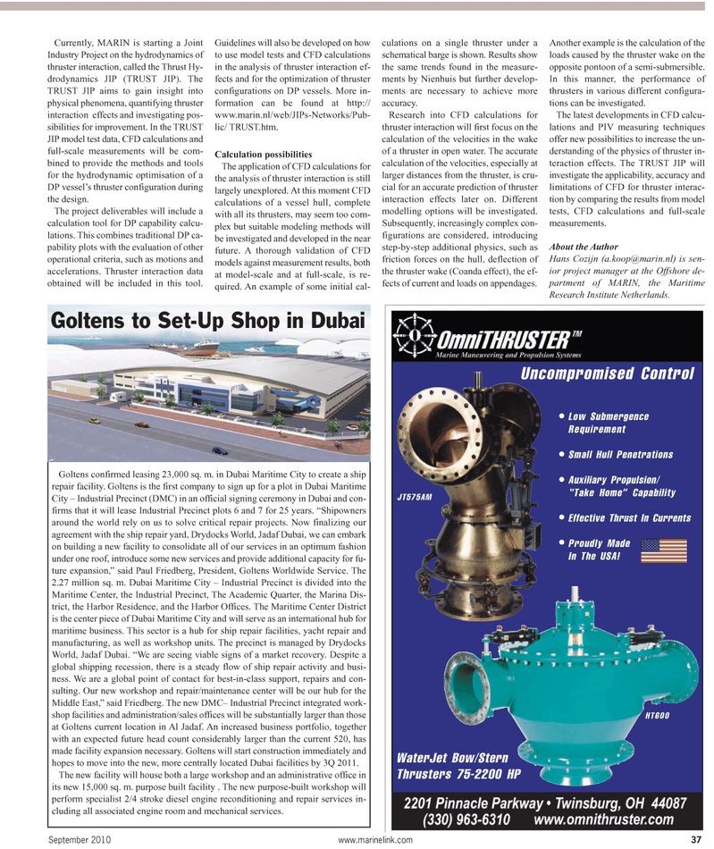 Maritime Reporter Magazine, page 37,  Sep 2010