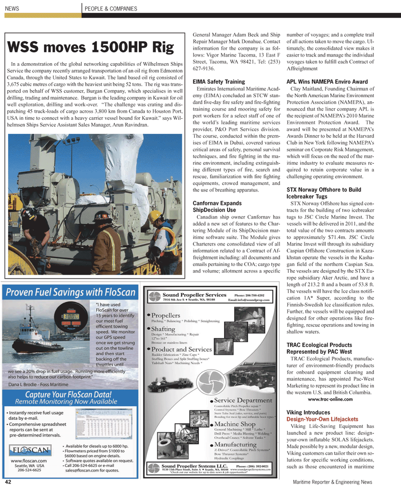 Maritime Reporter Magazine, page 42,  Sep 2010