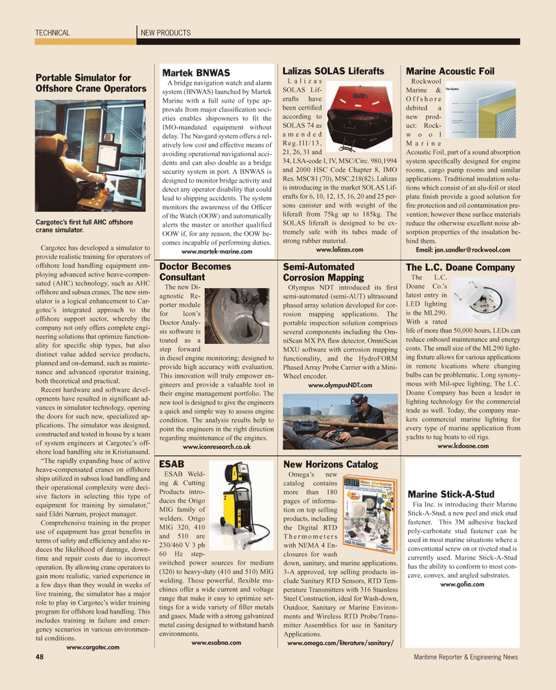Maritime Reporter Magazine, page 48,  Sep 2010