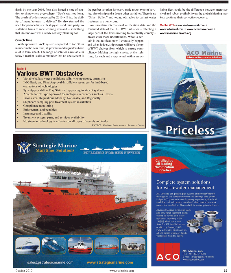 Maritime Reporter Magazine, page 39,  Oct 2010