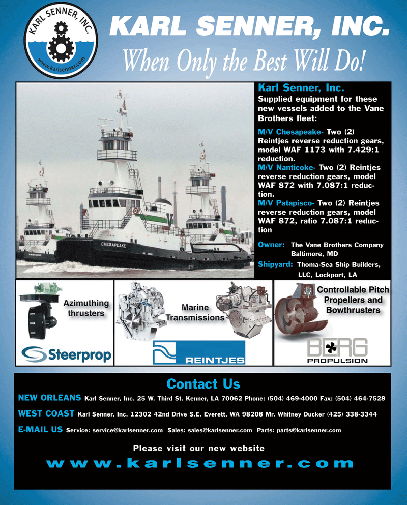 Maritime Reporter Magazine, page 4th Cover,  Oct 2010