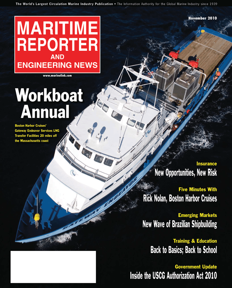 Maritime Reporter Magazine Cover Nov 2010 - Workboat Annual