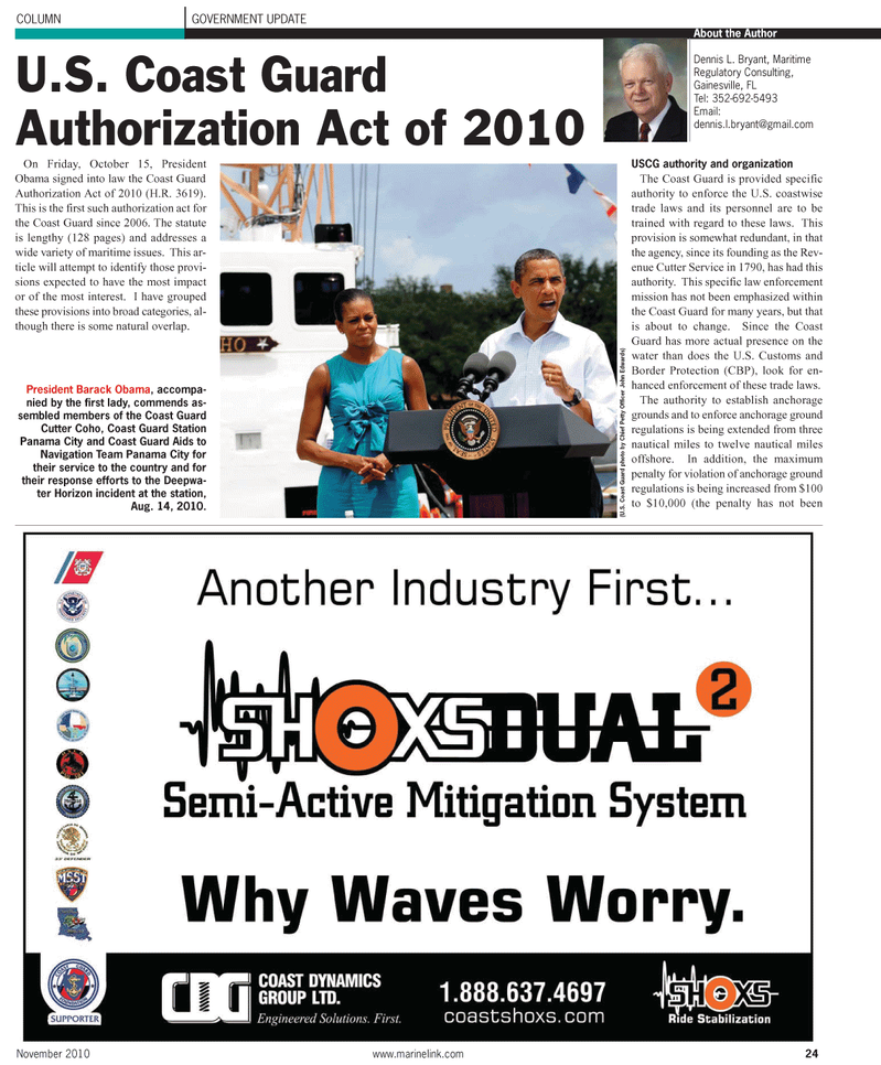 Maritime Reporter Magazine, page 24,  Nov 2010