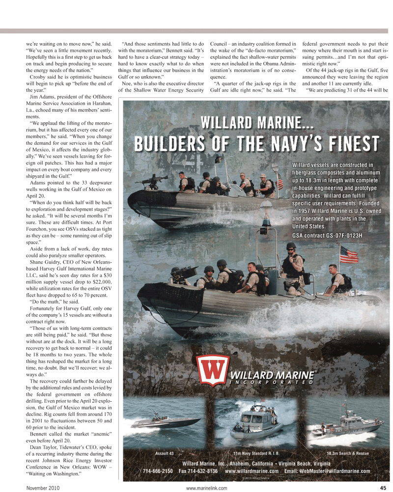 Maritime Reporter Magazine, page 45,  Nov 2010