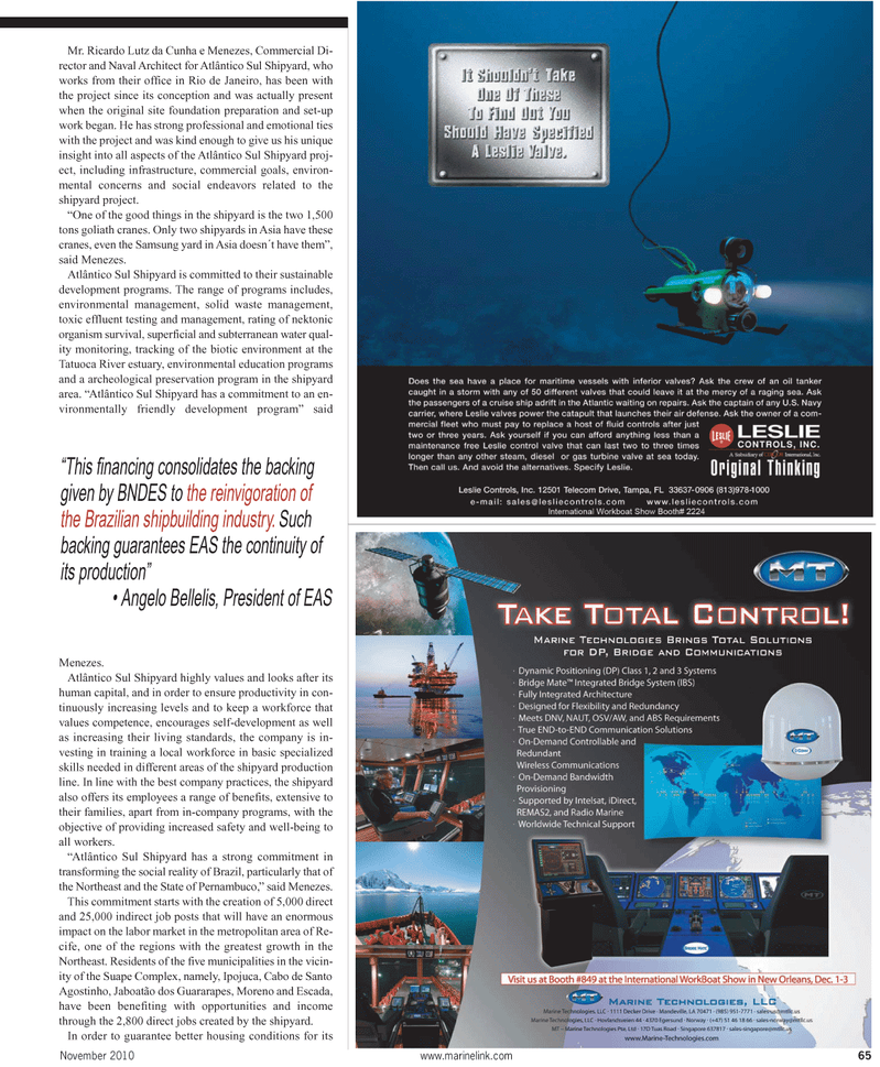 Maritime Reporter Magazine, page 67,  Nov 2010