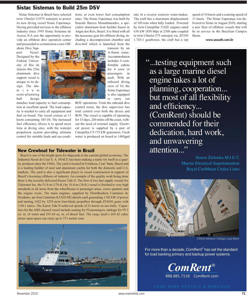 Maritime Reporter Magazine, page 73,  Nov 2010