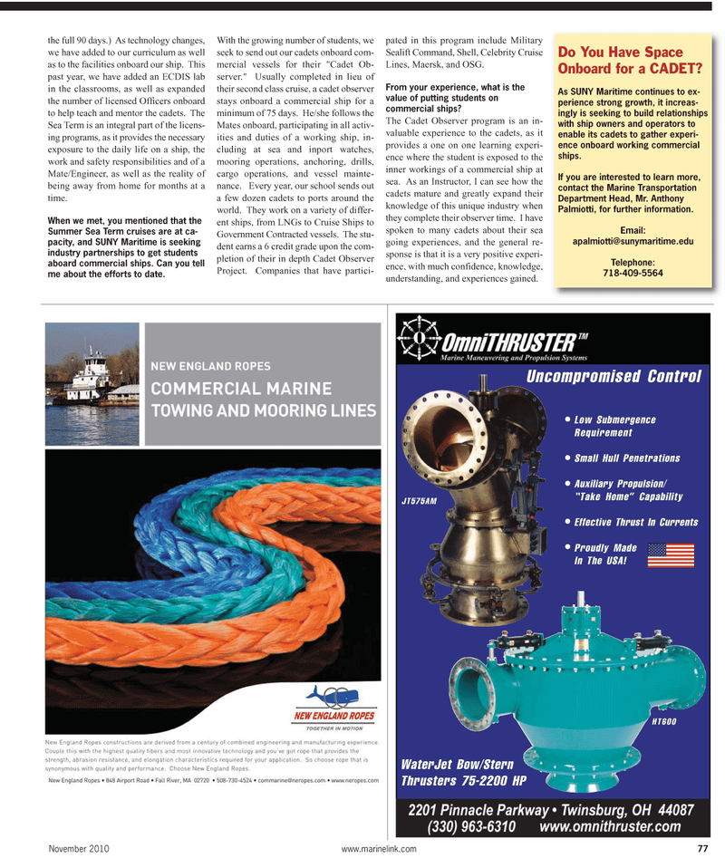 Maritime Reporter Magazine, page 79,  Nov 2010
