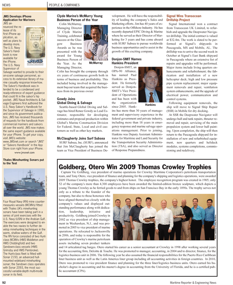 Maritime Reporter Magazine, page 94,  Nov 2010