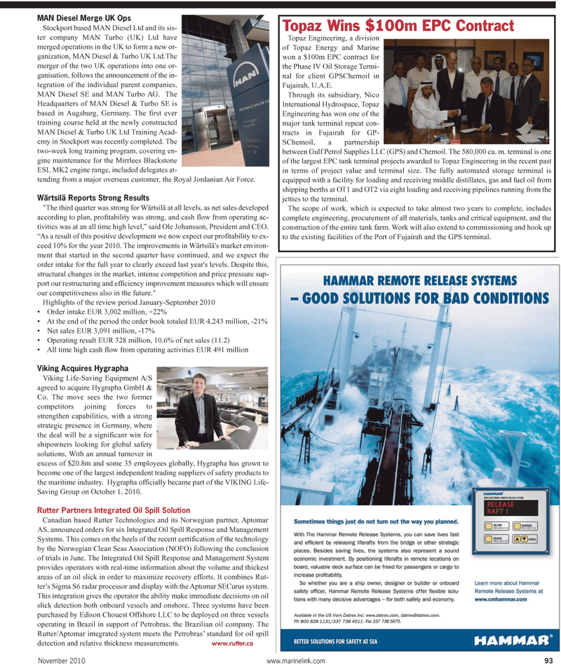 Maritime Reporter Magazine, page 95,  Nov 2010