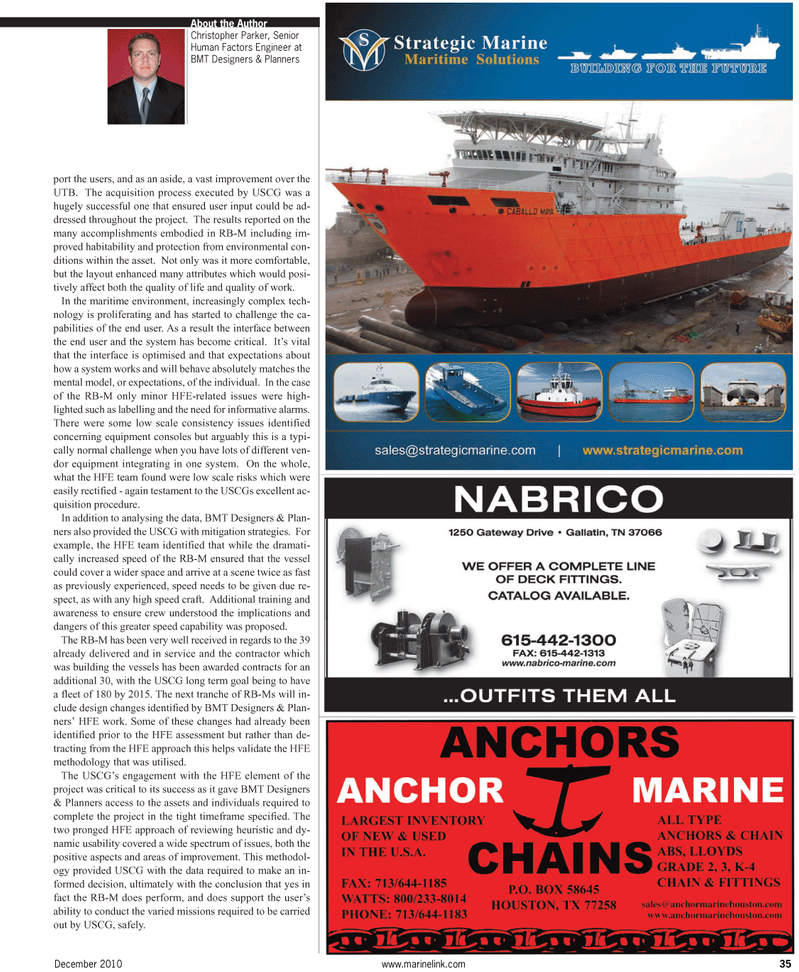 Maritime Reporter Magazine, page 35,  Dec 2010