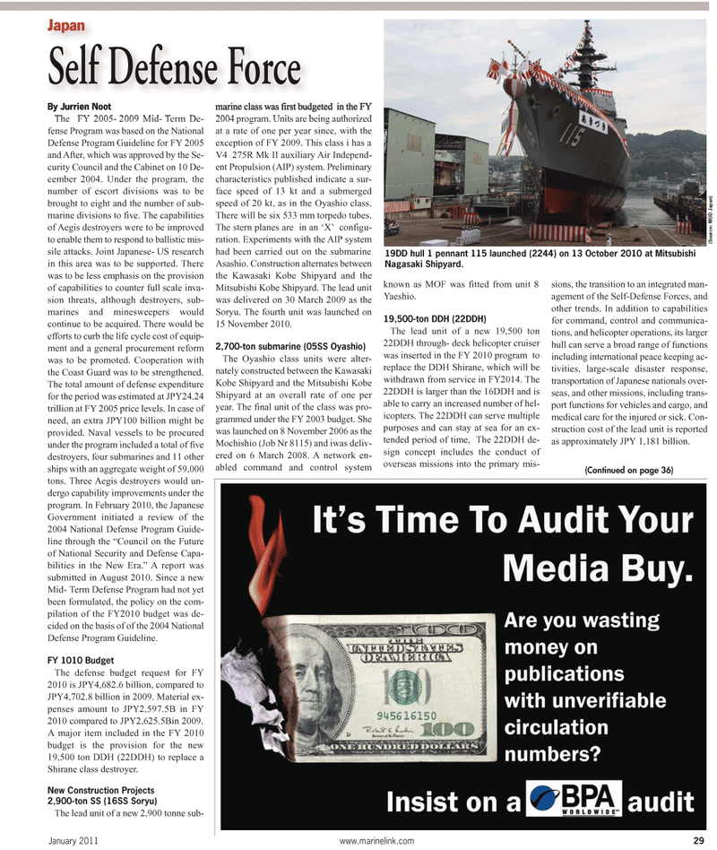 Maritime Reporter Magazine, page 29,  Jan 2011