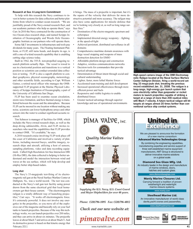 Maritime Reporter Magazine, page 41,  Feb 2011